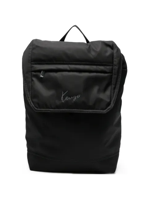 Kenzo logo-embroidered flap-top backpack