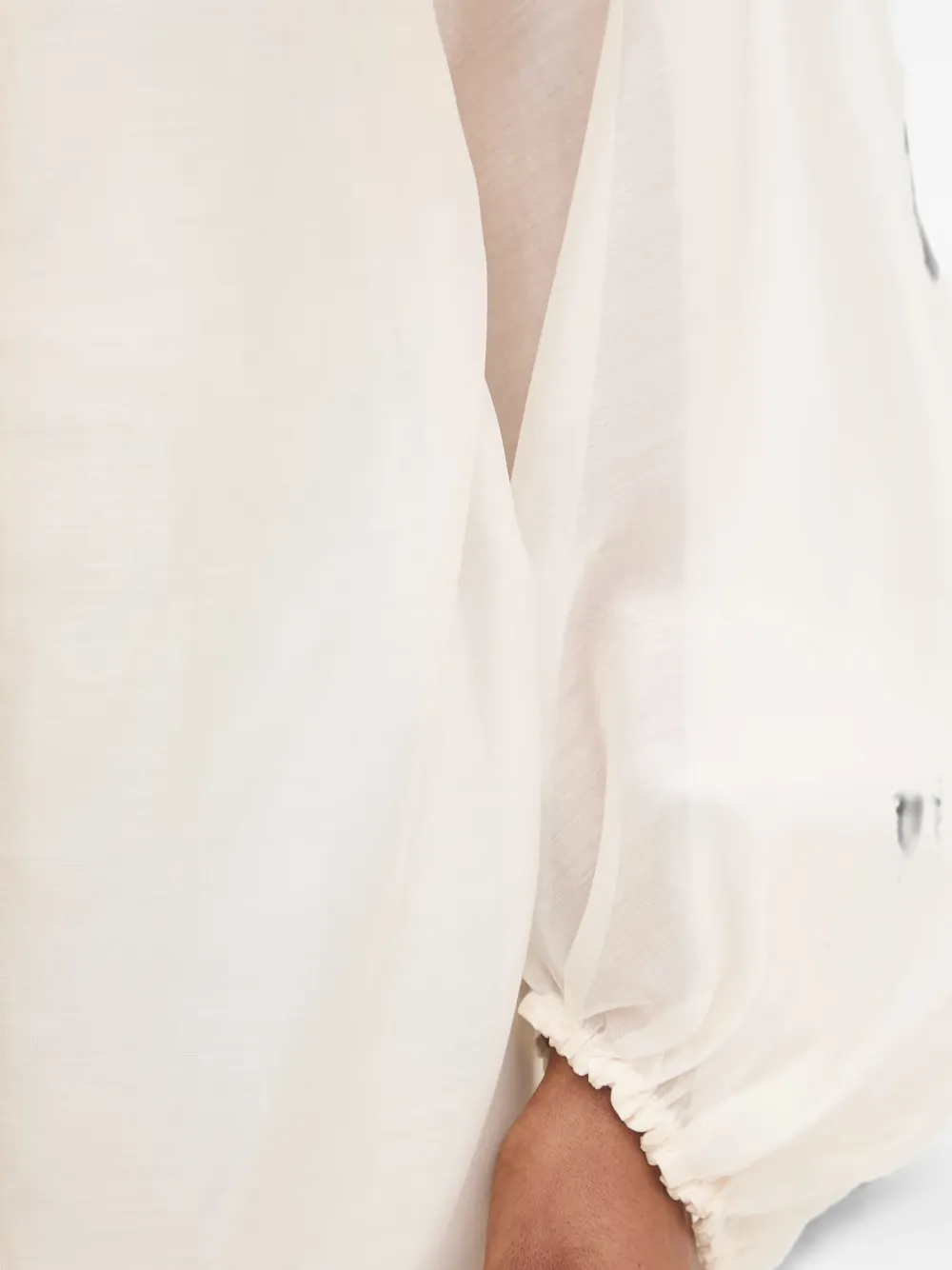 LIU JO Midi-jurk met ballonmouwen en doorzichtige afwerking Beige