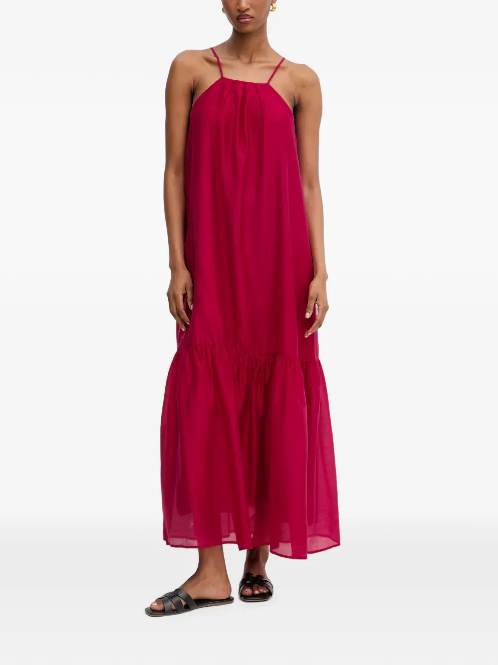 LIU JO pleated ruffled maxi dress - Rot