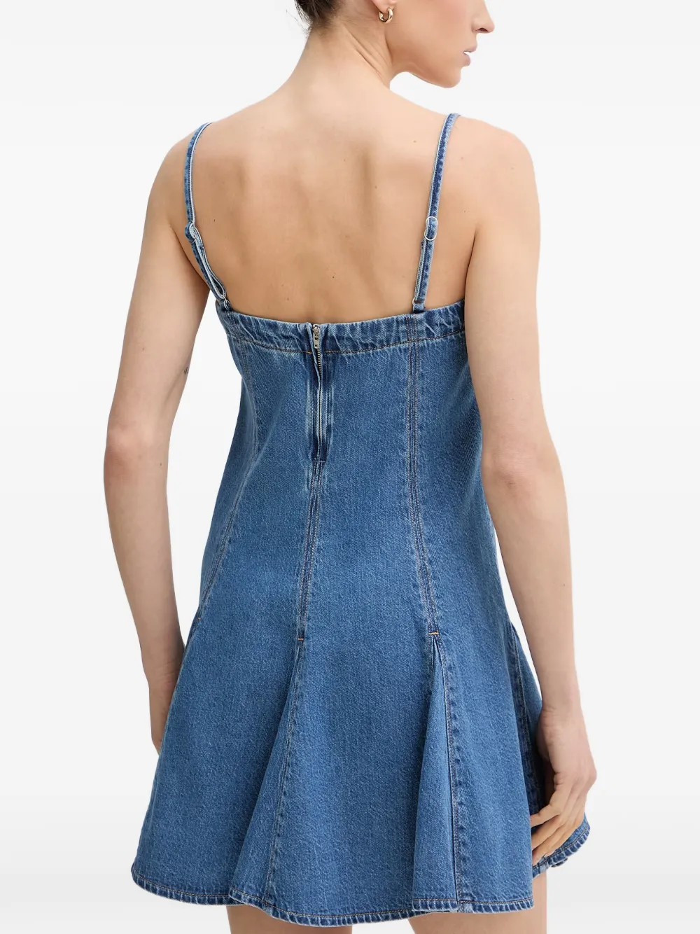 Levi's panelled pleated mini dress Blauw