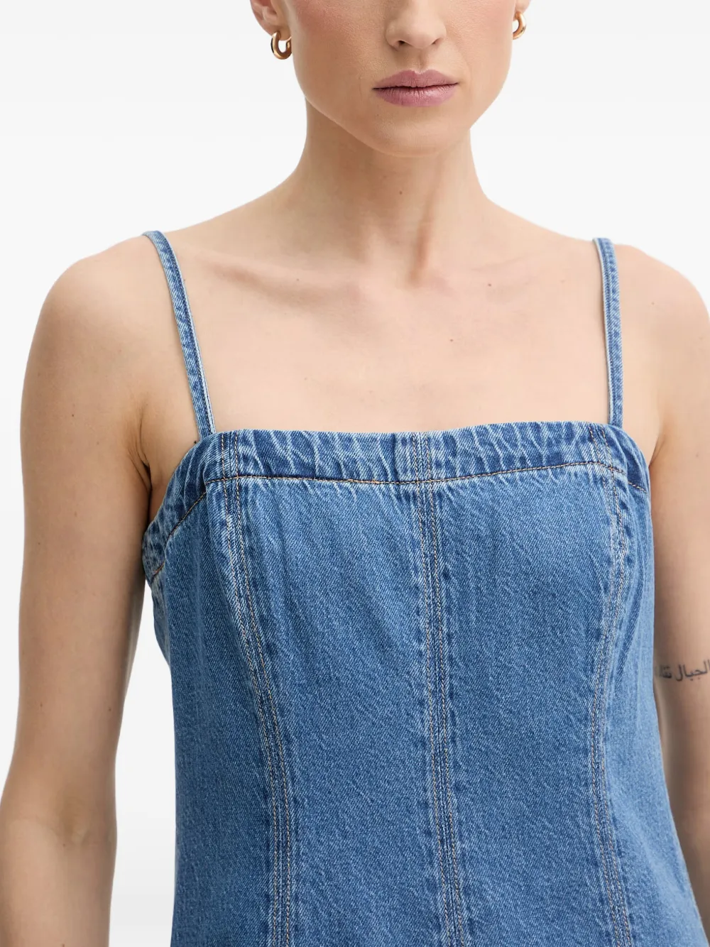 Levi's panelled pleated mini dress Blauw