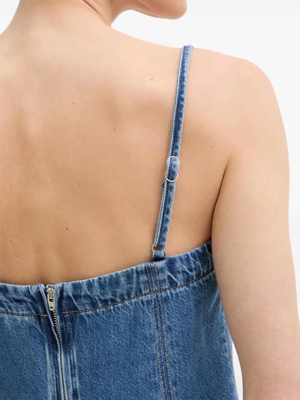 Levi's panelled pleated mini dress Blauw