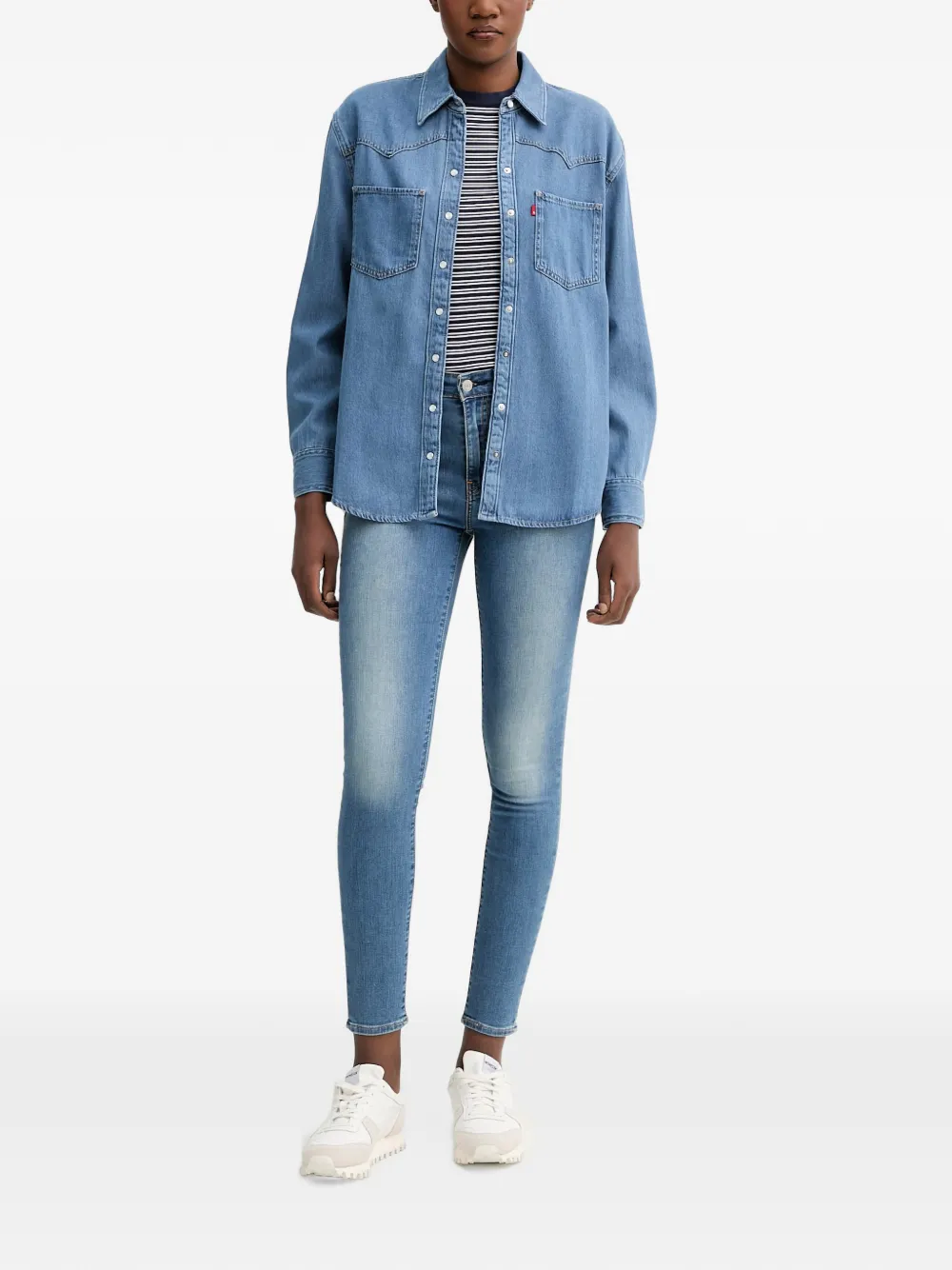 Levi's western-yoke pocket-detail shirt Blauw