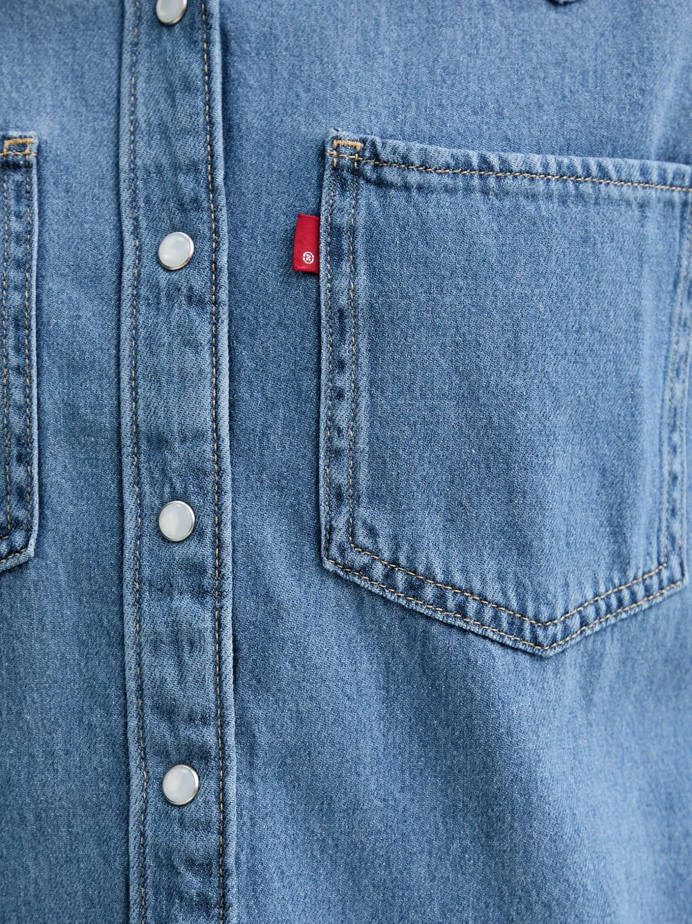 Levi's western-yoke pocket-detail shirt Blauw