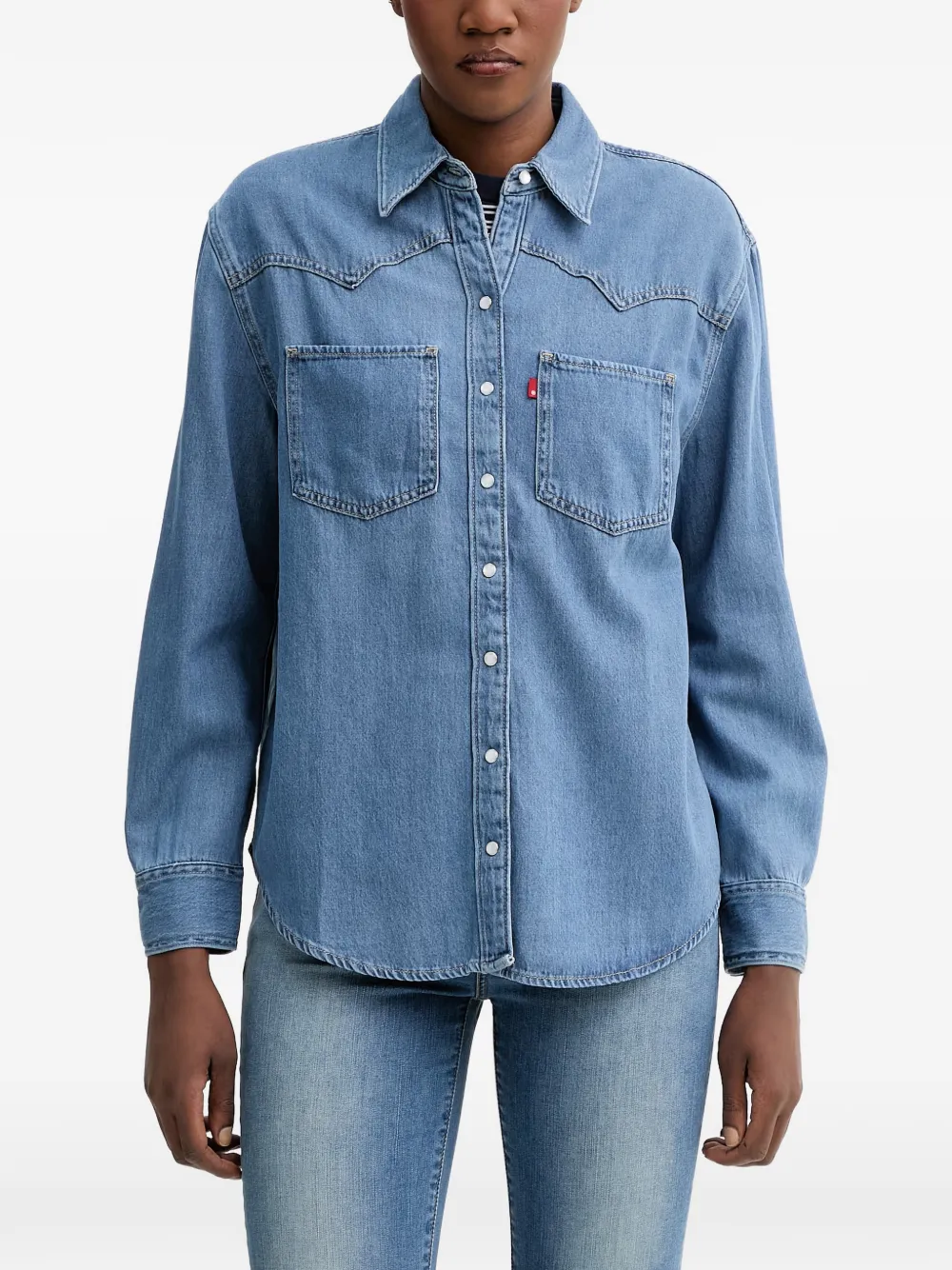 Levi's western-yoke pocket-detail shirt Blauw