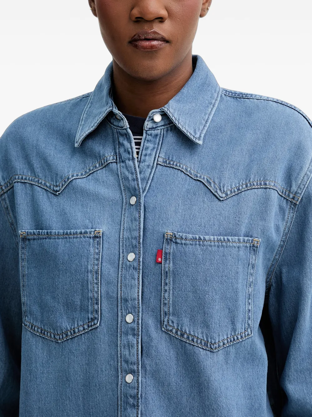 Levi's western-yoke pocket-detail shirt Blauw