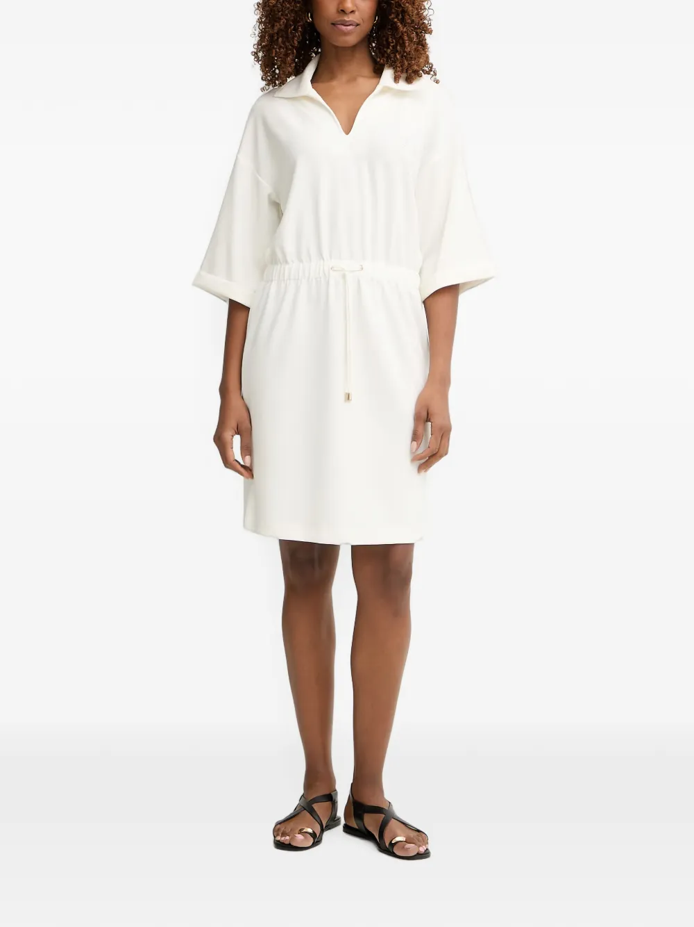 LIU JO logo-embroidered mini dress - Bianco