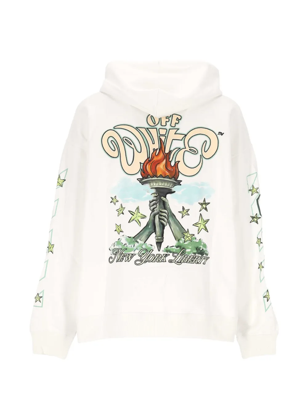 Off-White Hoodie met print Wit
