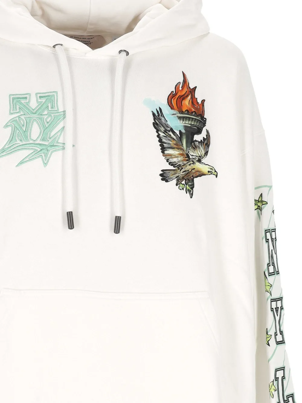 Off-White Hoodie met print Wit