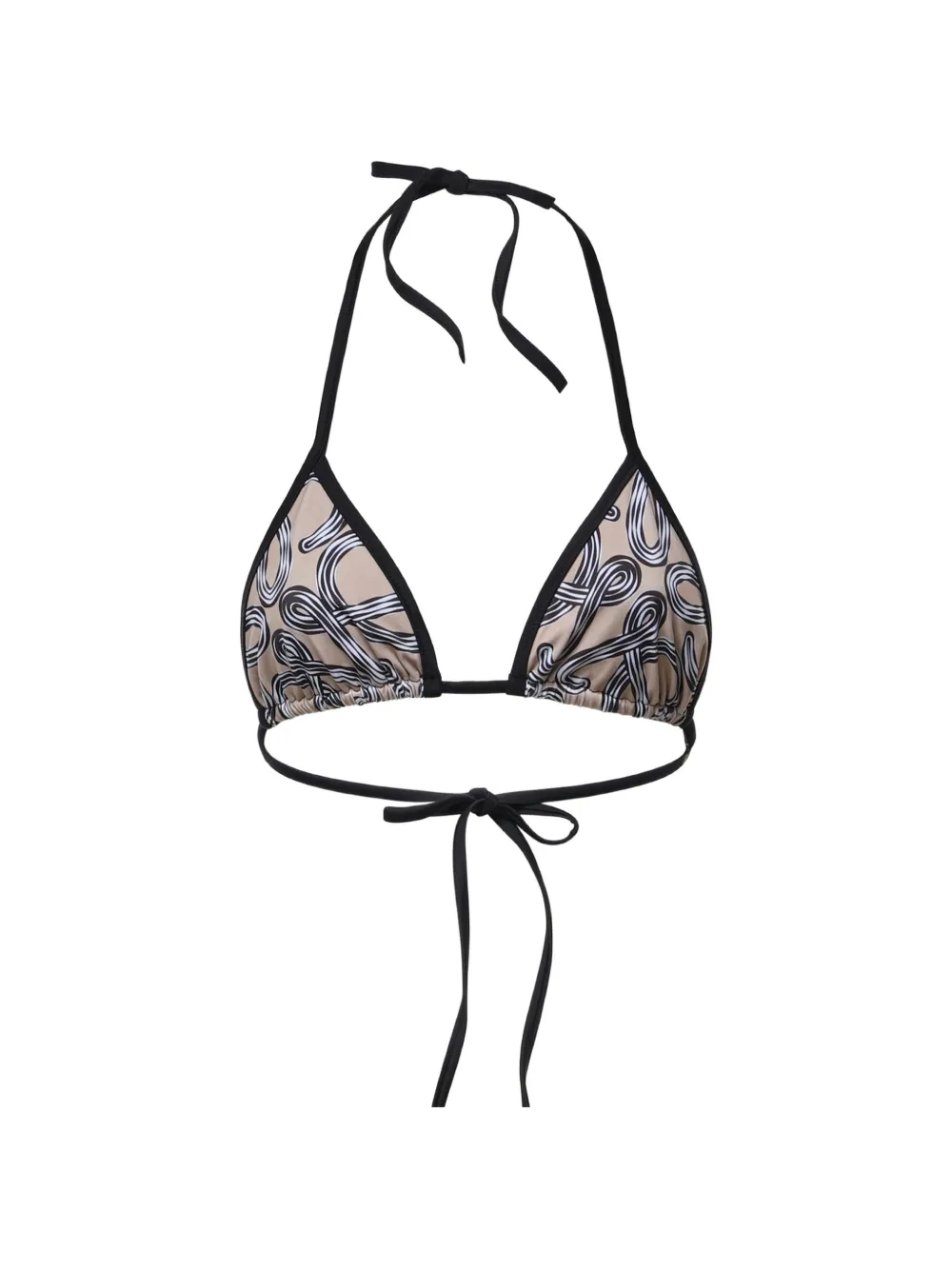 LOEWE graphic-print triangle bikini top - Nude