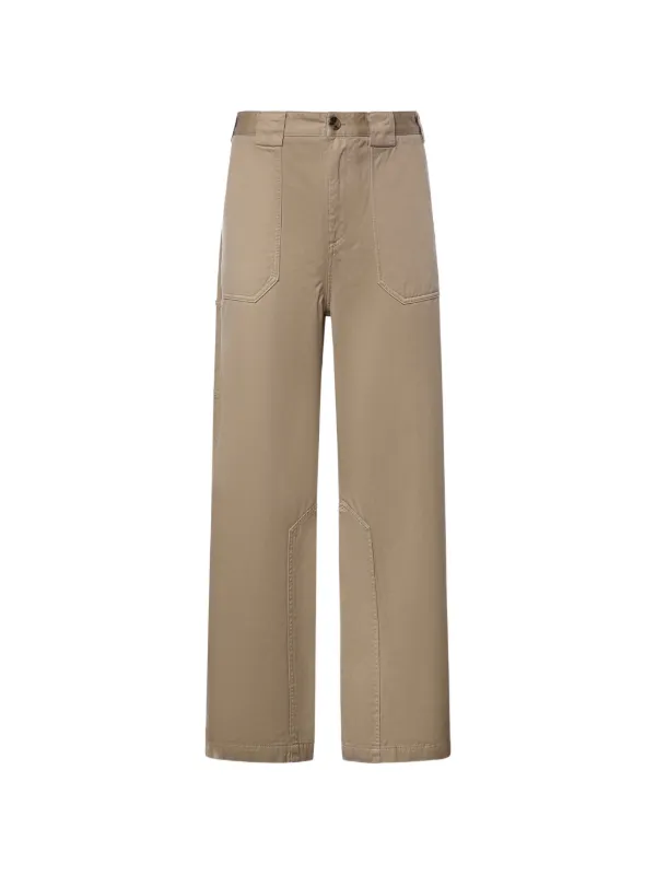 Loewe Logo-patch Straight-leg Pants in Brown