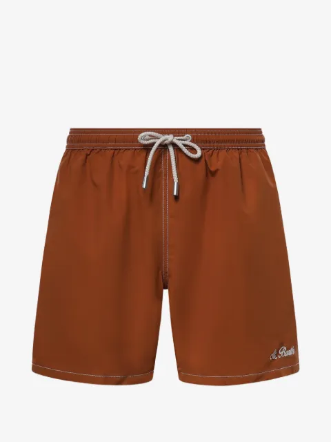 MC2 Saint Barth contrast-stitch embroidered-logo swim shorts
