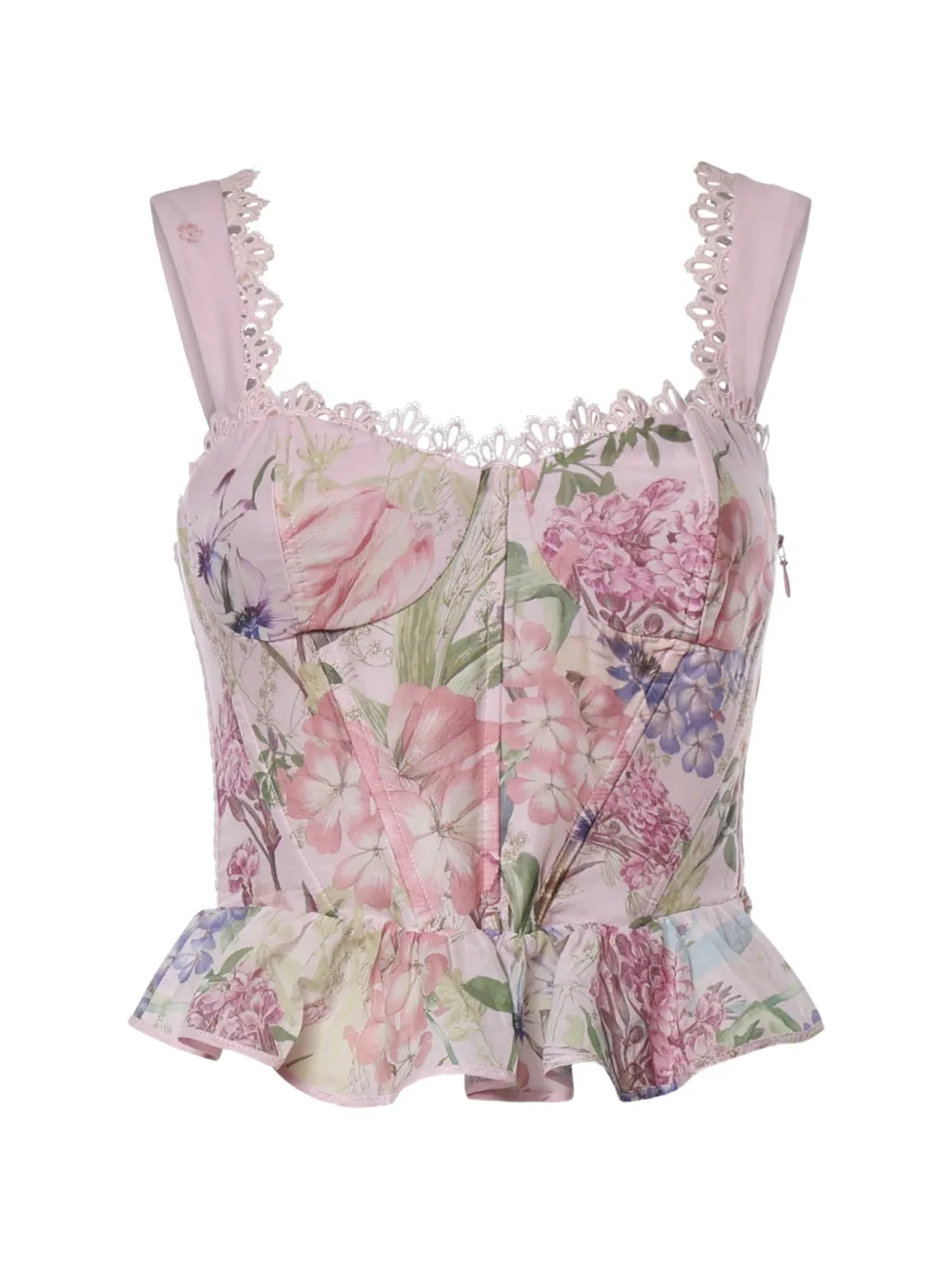 Charo Ruiz Ibiza Floret floral-print ruffled top - Rosa