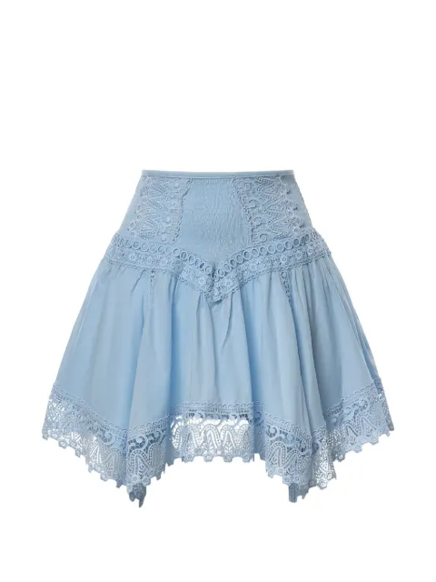 Charo Ruiz Ibiza Taléa guipure lace-trim shirred mini skirt