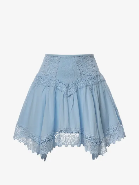 Charo Ruiz Ibiza Taléa guipure lace-trim shirred mini skirt