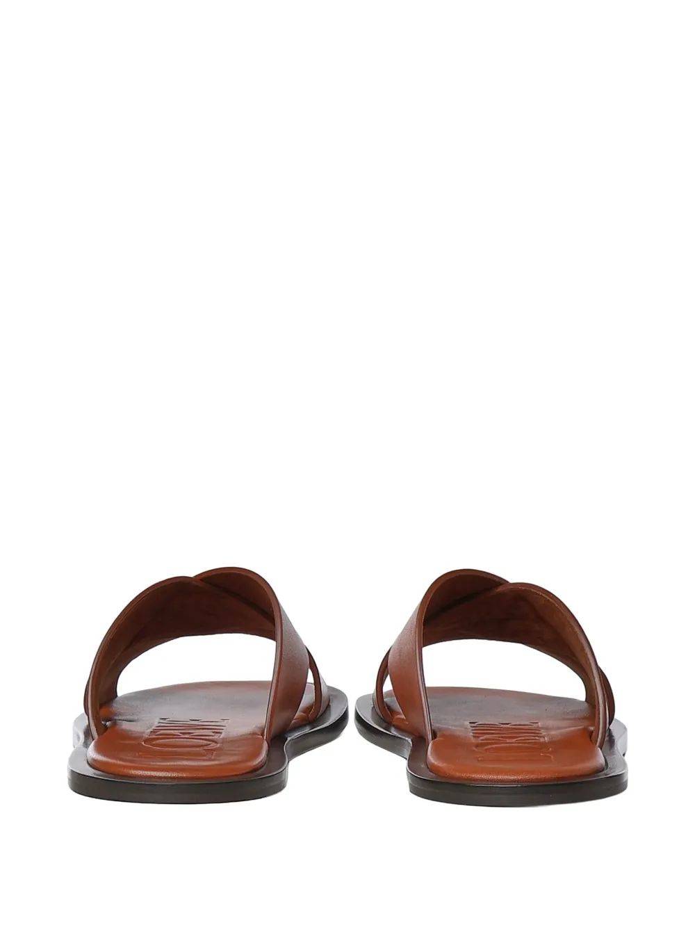 LOEWE Sandalen met gekruiste bandjes en stiksel Bruin