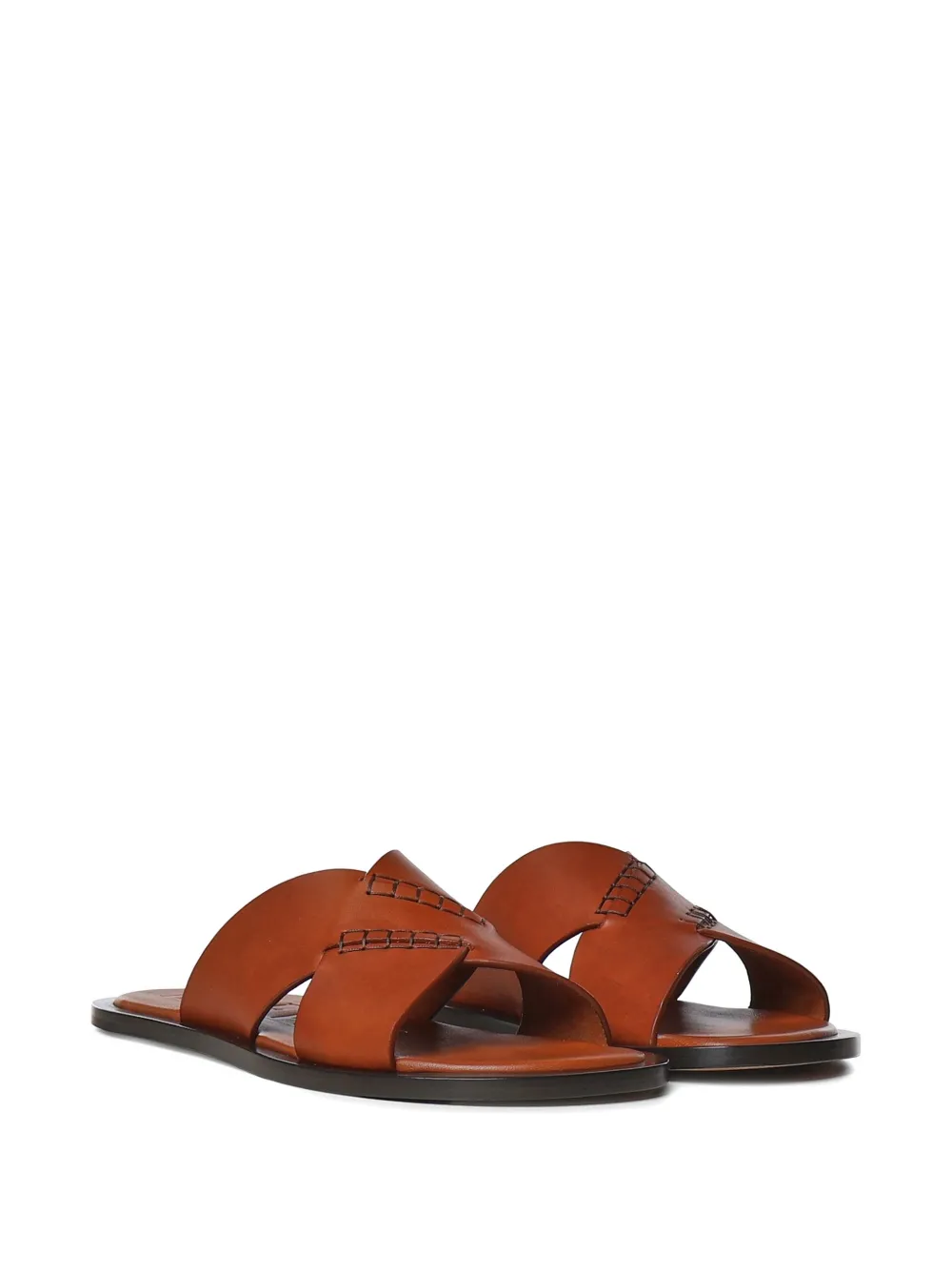LOEWE Sandalen met gekruiste bandjes en stiksel Bruin
