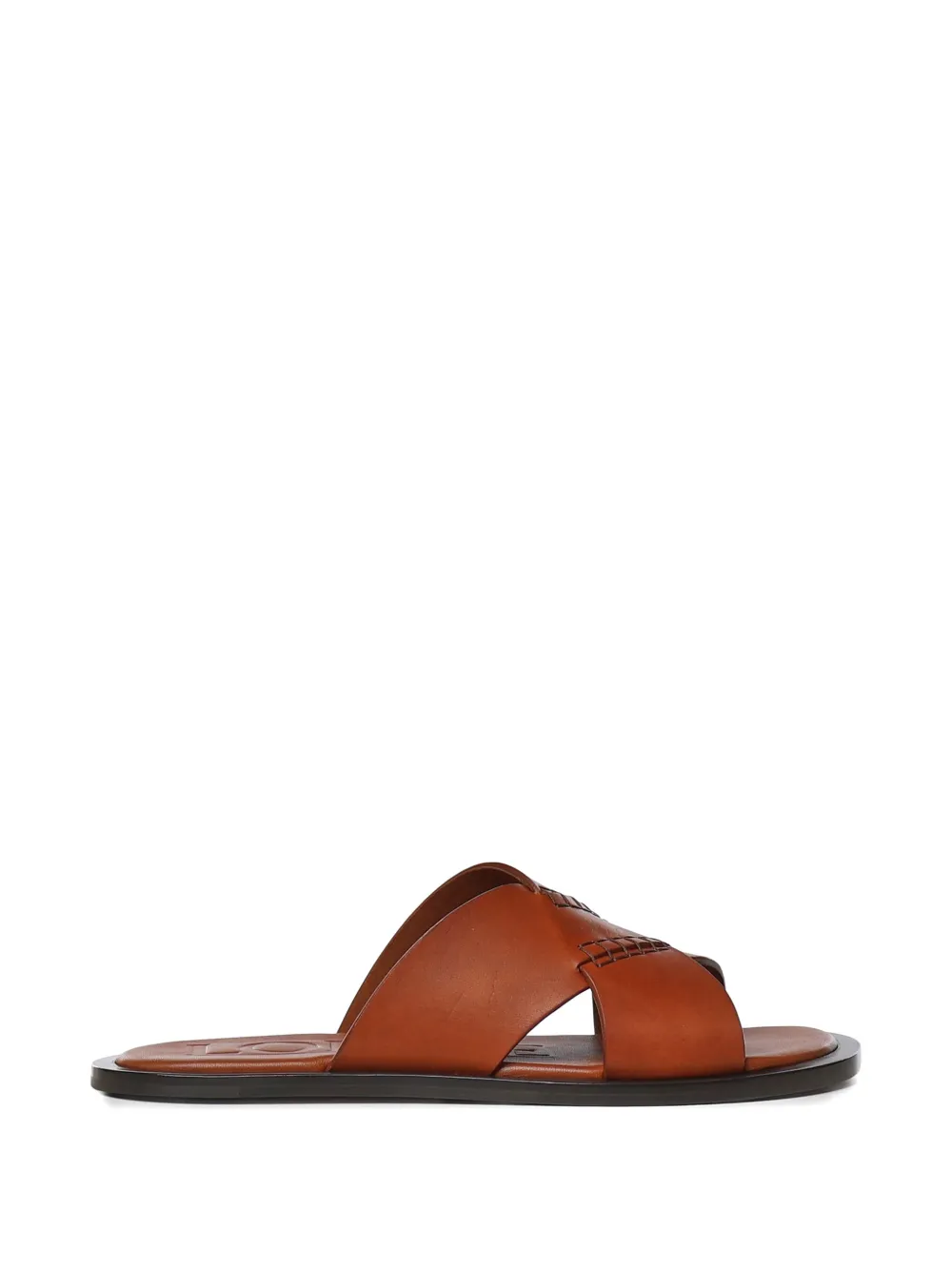 LOEWE crossover-strap whipstitched sandals - Marrone