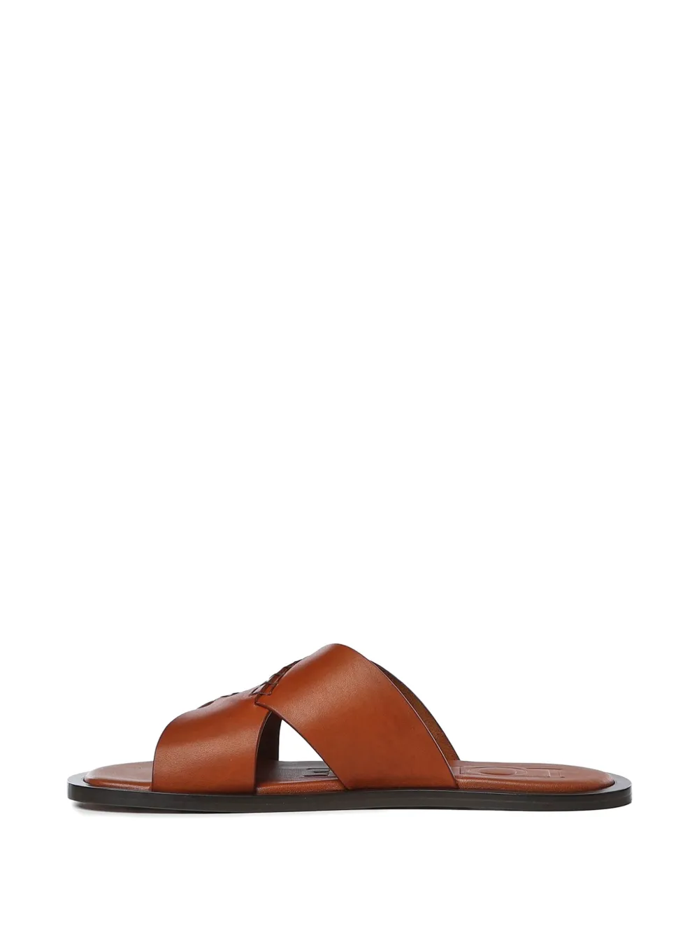 LOEWE Sandalen met gekruiste bandjes en stiksel Bruin
