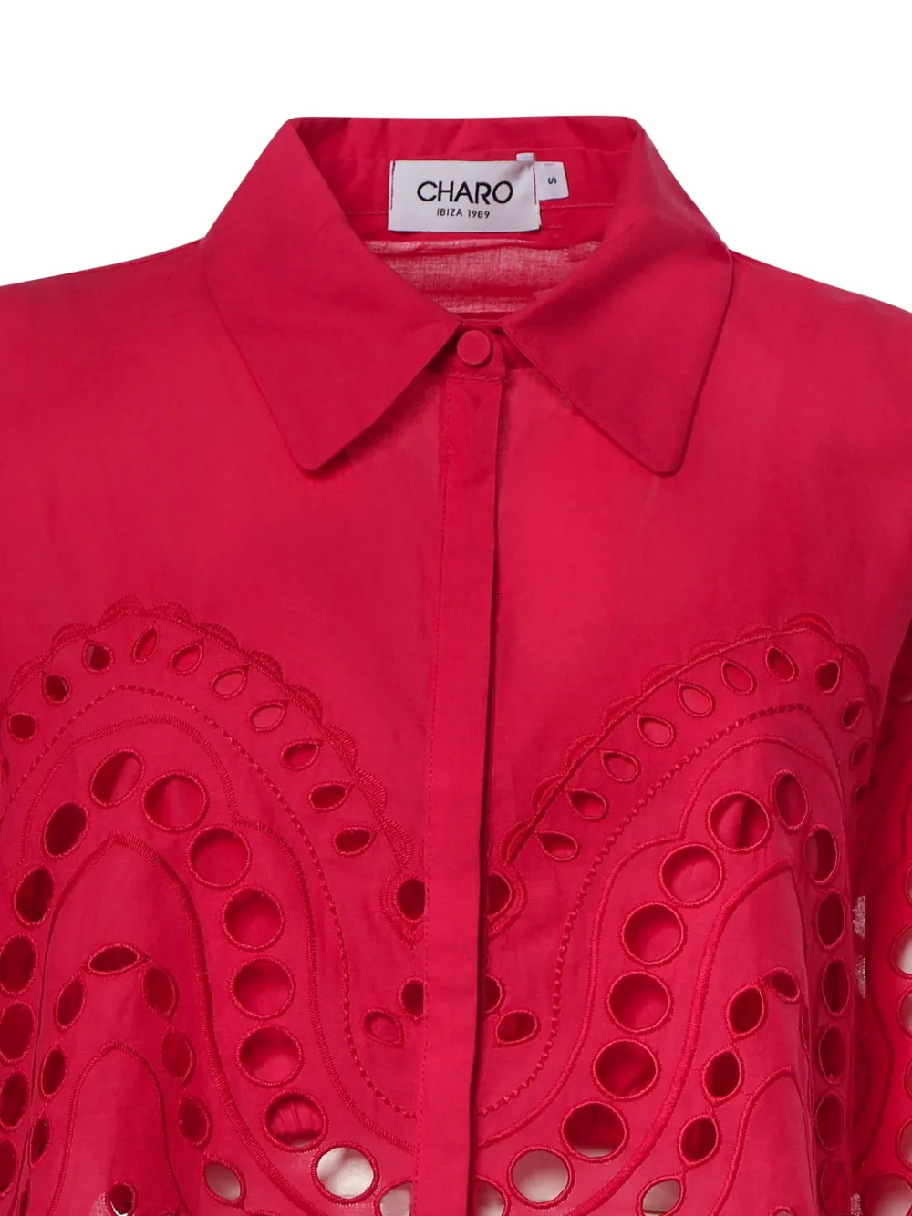 Charo Ruiz Ibiza Storm cropped broderie-anglaise blouse Rood
