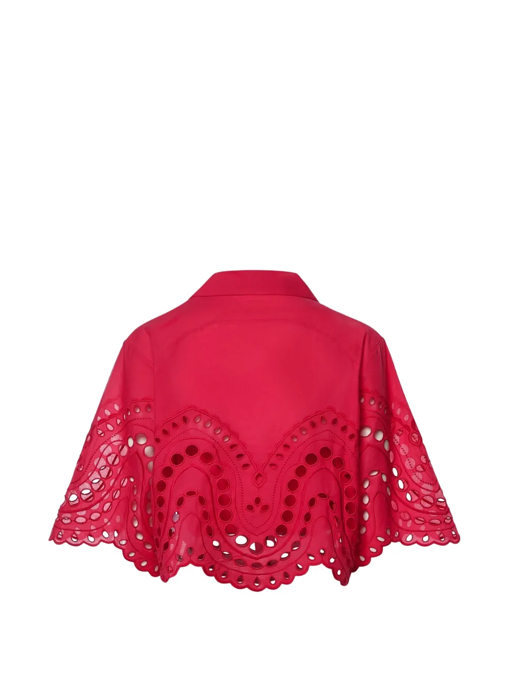 Charo Ruiz Ibiza Storm cropped broderie-anglaise blouse Rood