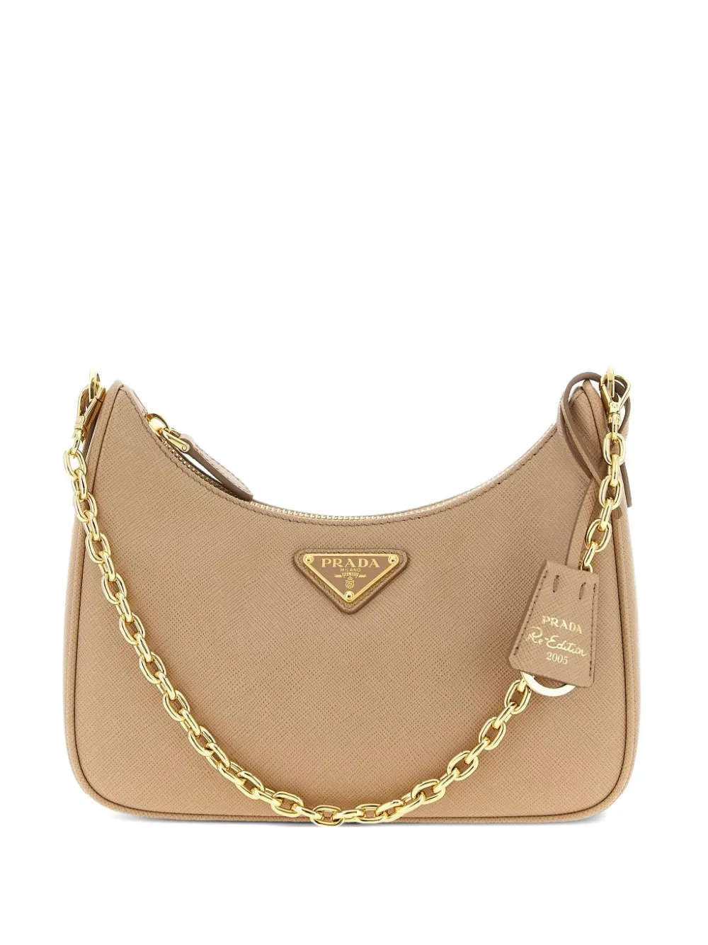 Prada Re-Edition 2005 Saffiano-leather shoulder bag - Toni neutri