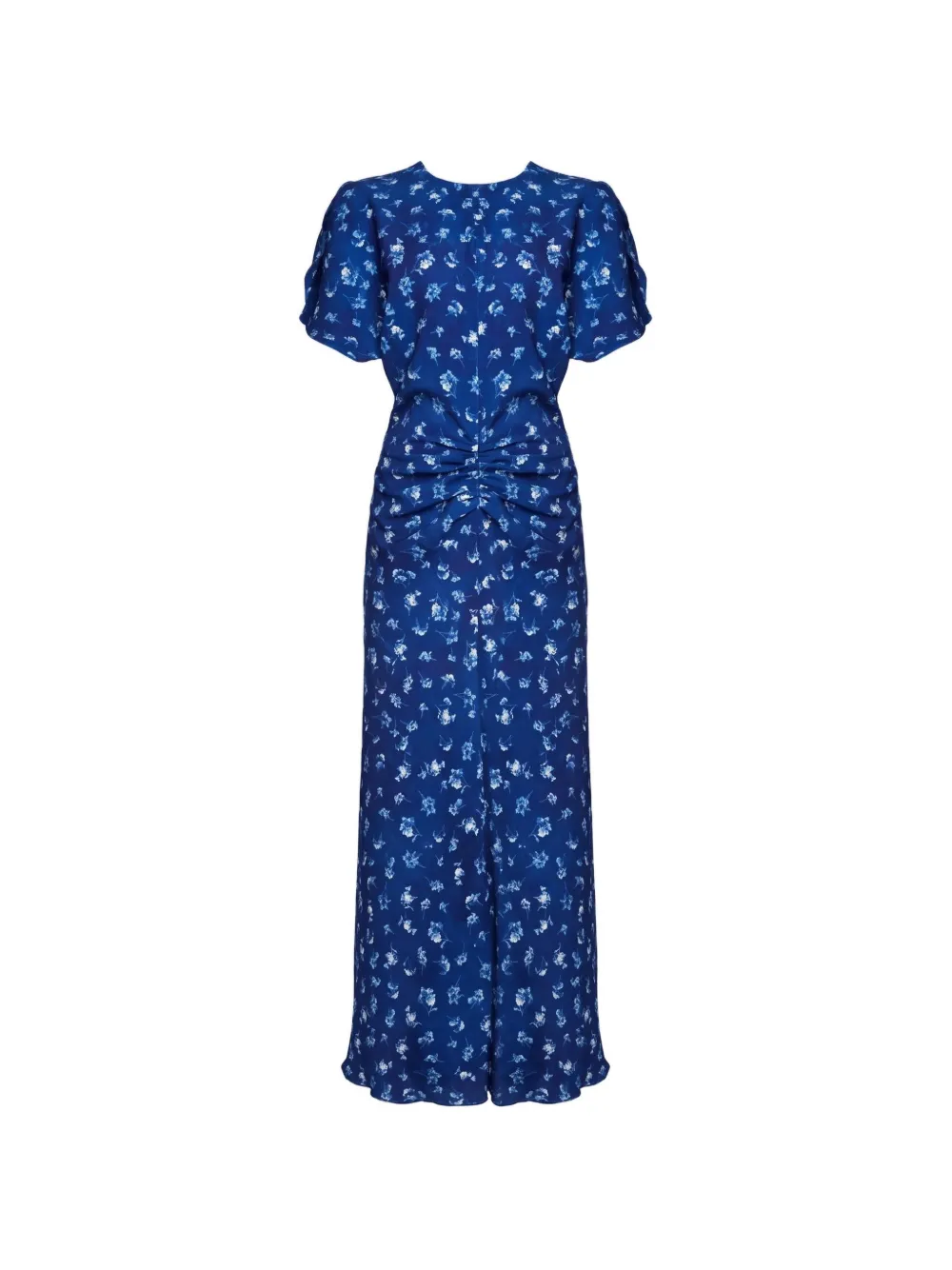 Victoria Beckham Bela floral-print silk maxi dress Blauw