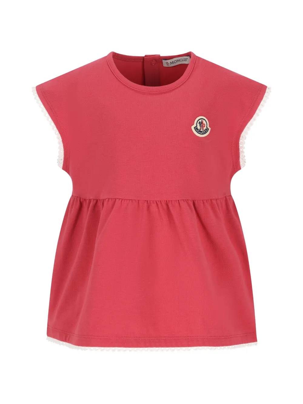 Moncler Enfant Peplum T-shirt met gehaakte afwerking Roze