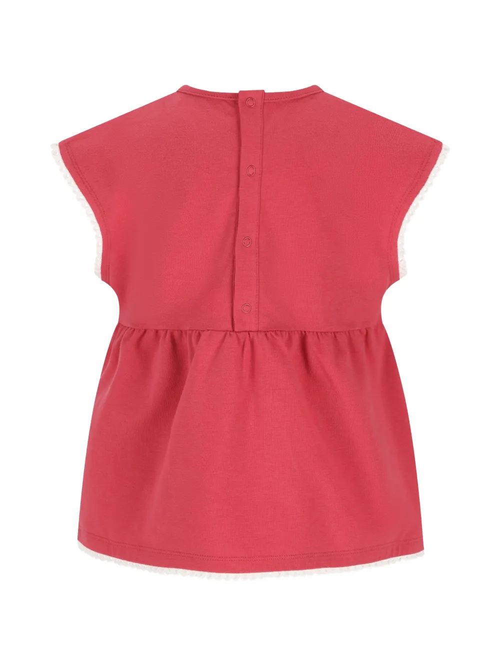 Moncler Enfant Peplum T-shirt met gehaakte afwerking Roze