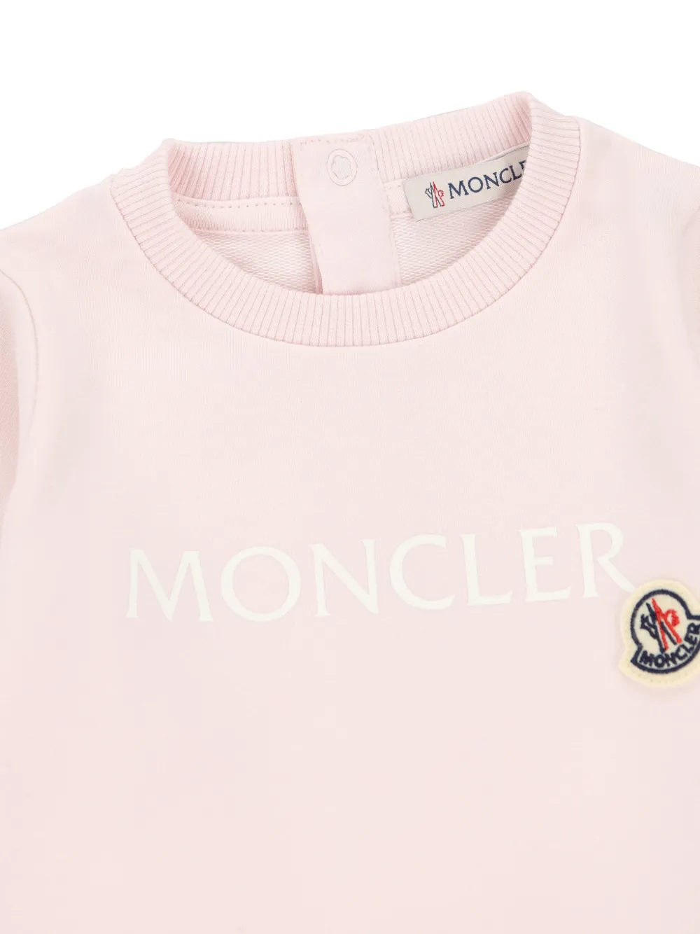 Moncler Enfant Romper met logo-print met patch-detail Roze