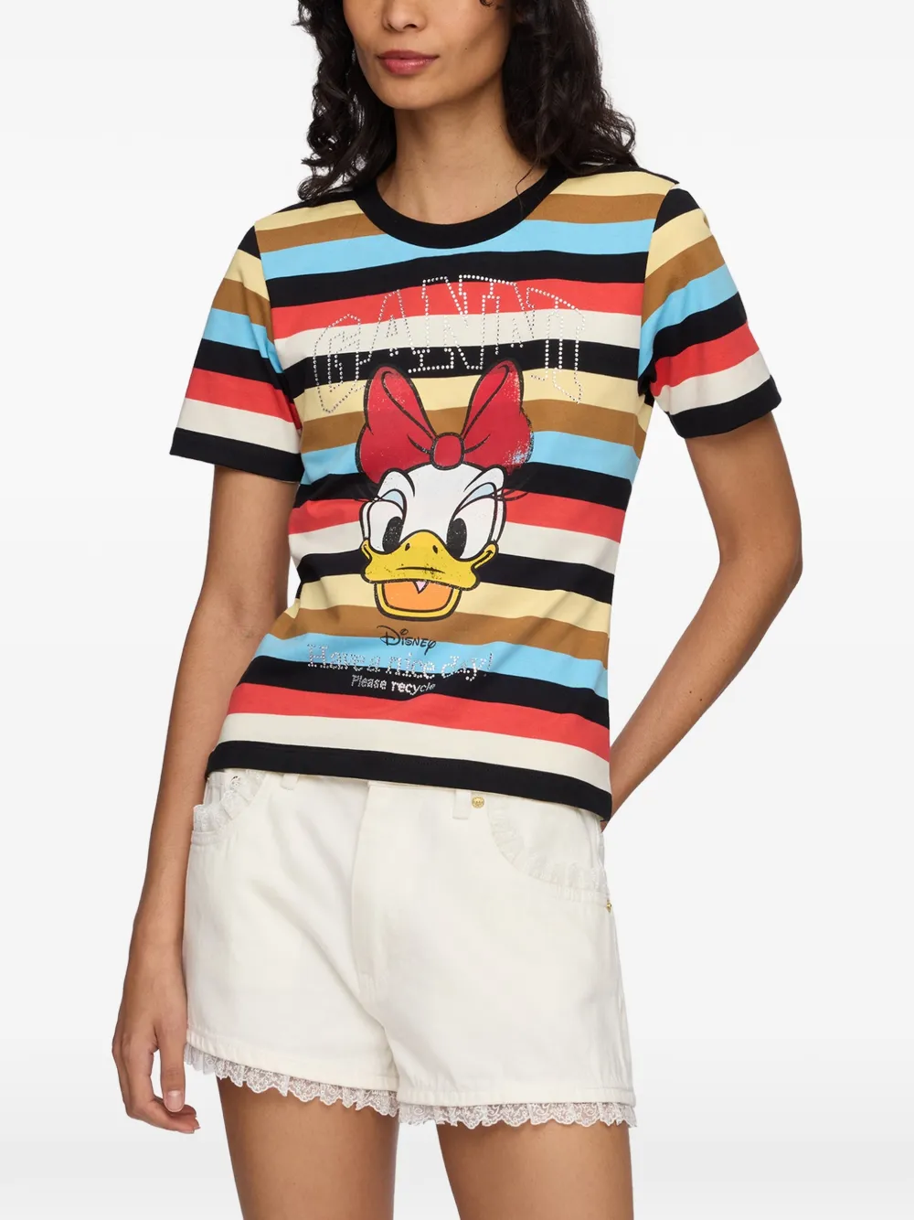 GANNI T-shirt met grafische print Zwart