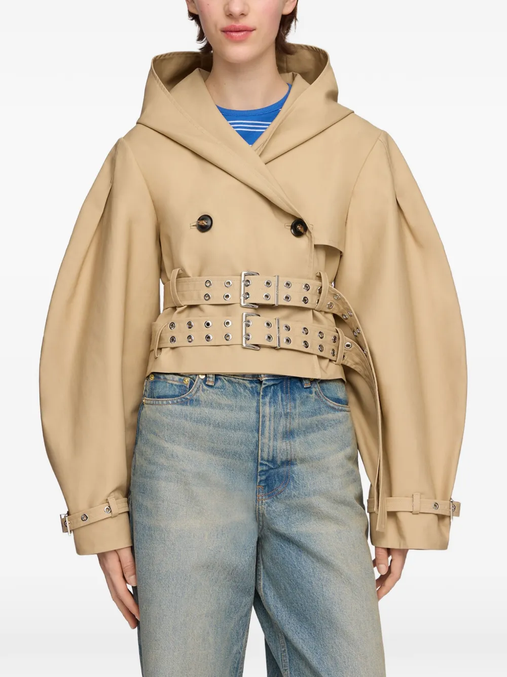GANNI Jack met dubbele rij knopen Beige