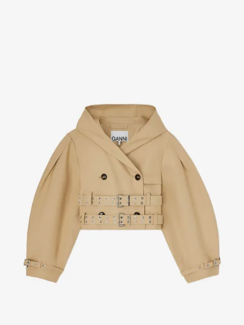 GANNI cropped dobbeltradet jakke