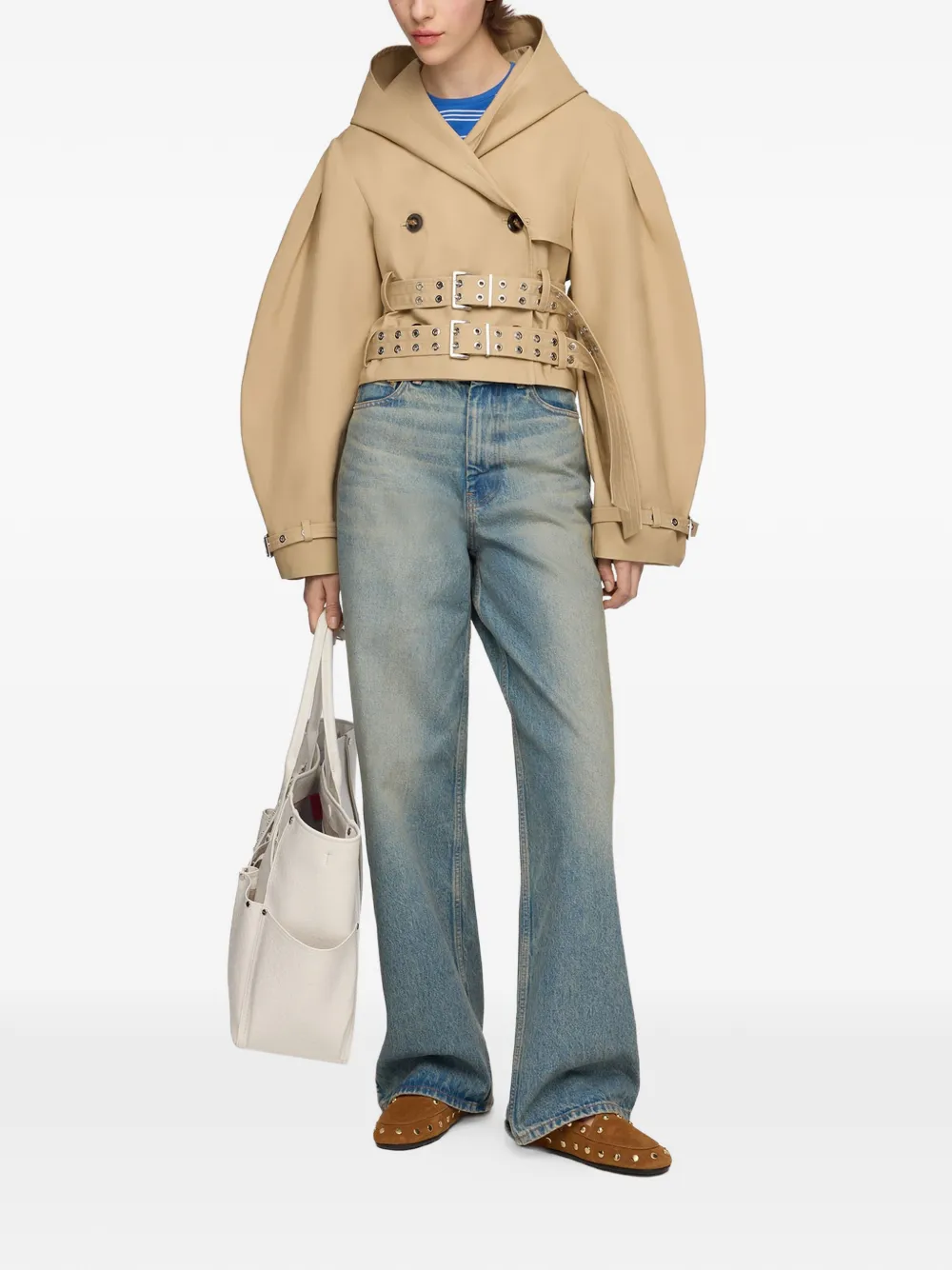 GANNI Jack met dubbele rij knopen Beige