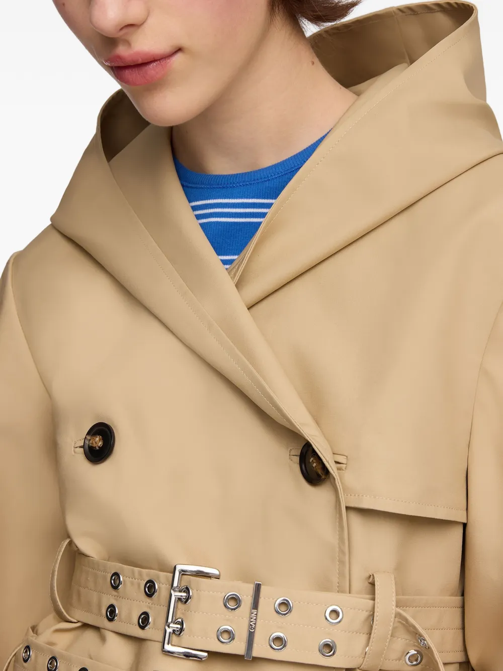 GANNI Jack met dubbele rij knopen Beige