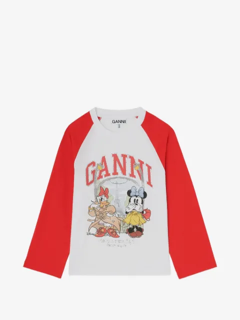 GANNI graphic-print raglan-sleeve T-shirt