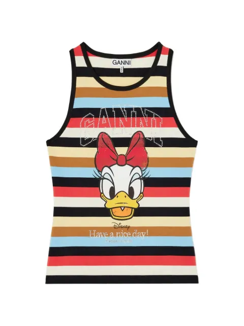 GANNI Disney-print striped tank top