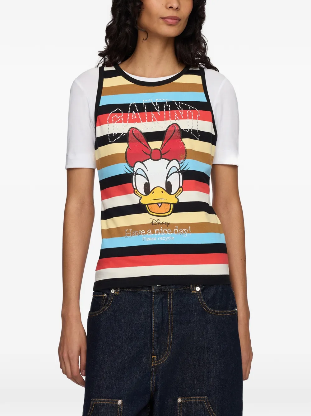 GANNI Tanktop met Disney-print Zwart
