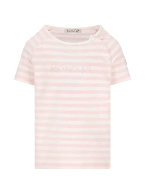Moncler Enfant striped logo-embroidered T-shirt