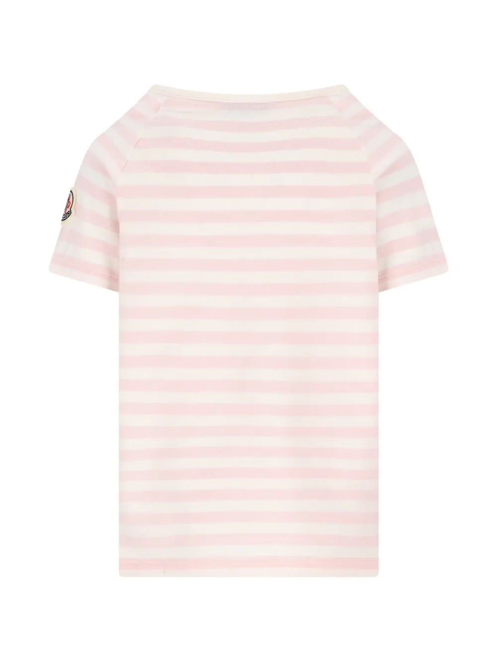 Moncler Enfant T-shirt met geborduurd logo en strepen Roze