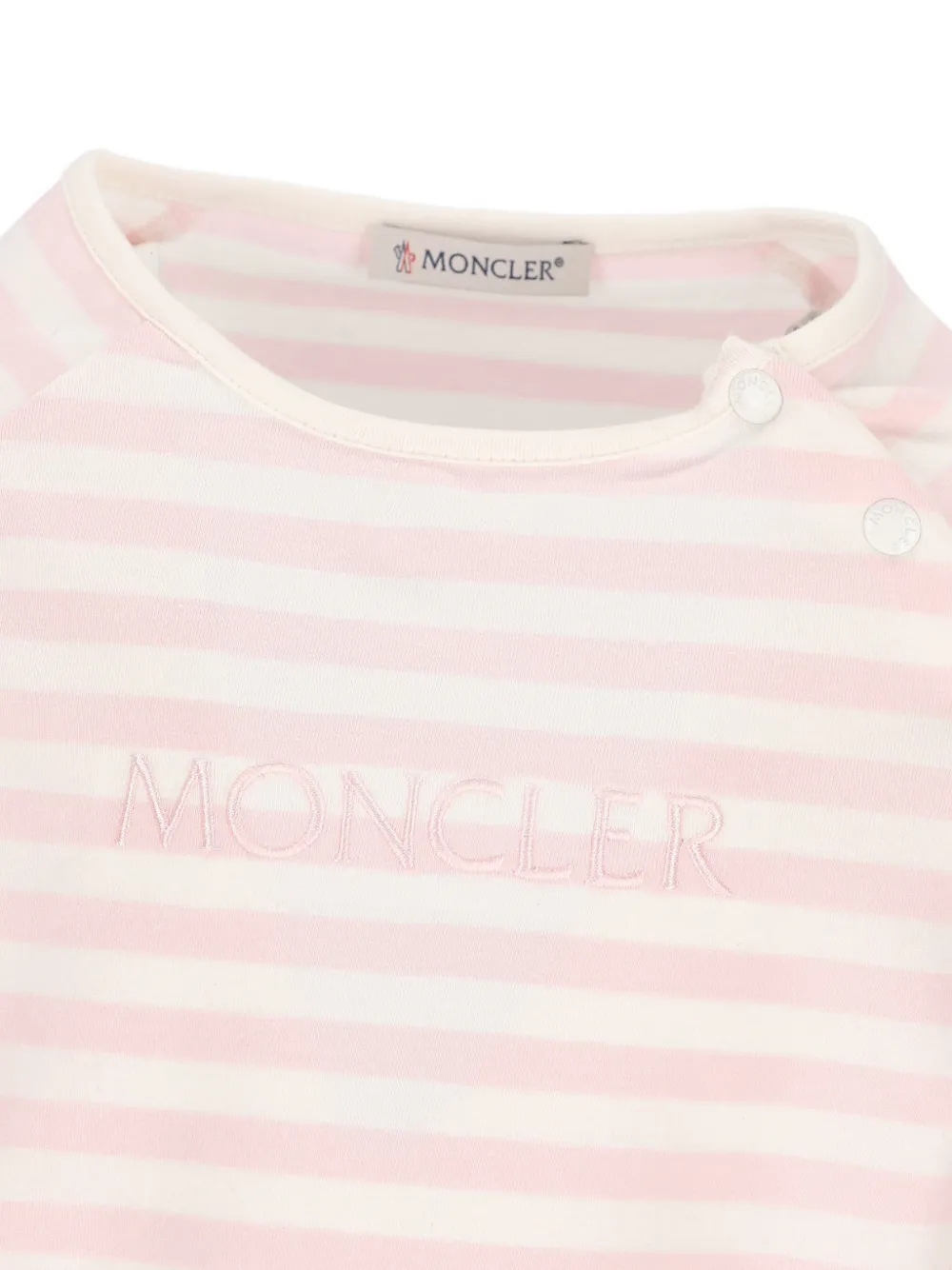 Moncler Enfant T-shirt met geborduurd logo en strepen Roze