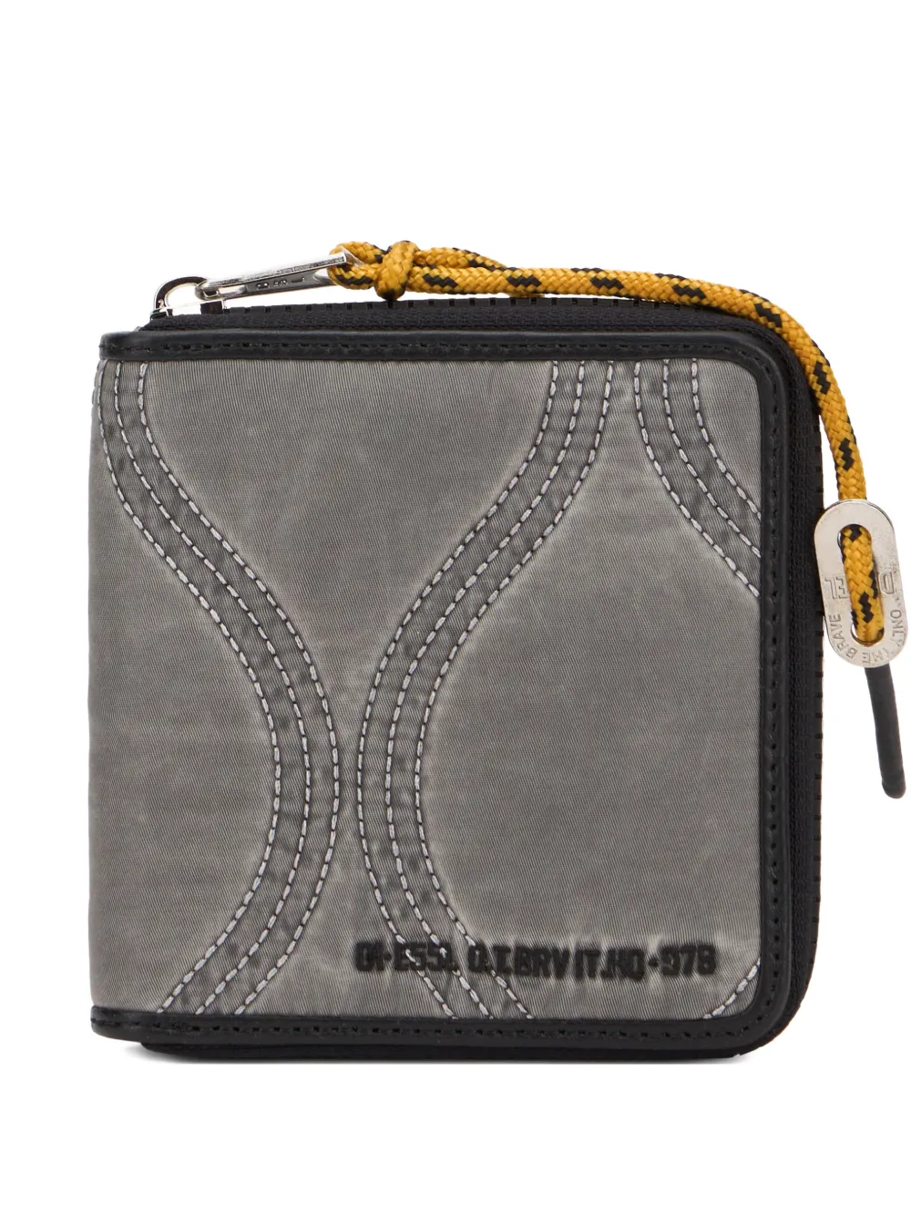 Diesel topstitched zip-around wallet - Nero