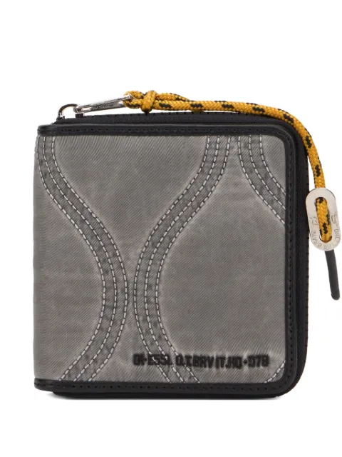 Diesel topstitched zip-around wallet