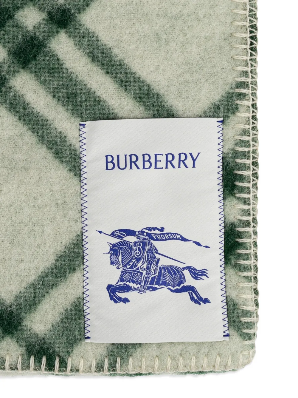 Burberry Check sjaal met stiksels Groen