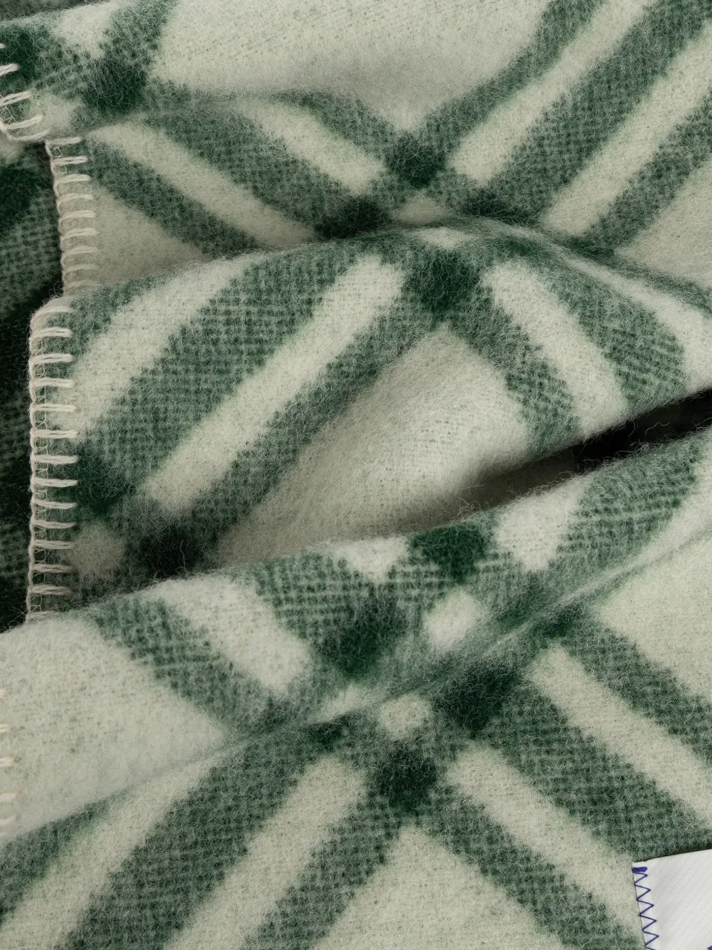 Burberry Check sjaal met stiksels Groen