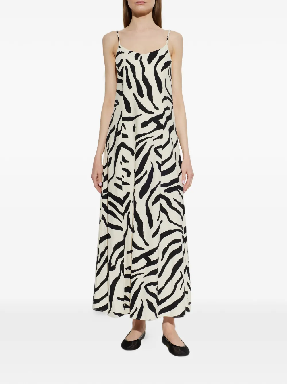 Gestuz Gazeona midi-jurk met zebraprint Wit