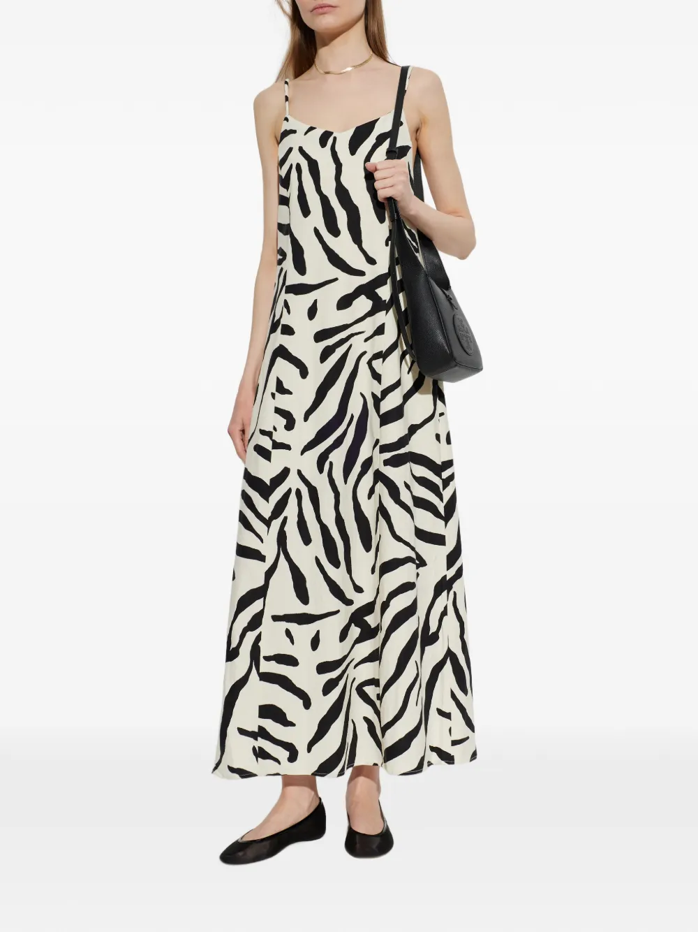 Gestuz Gazeona midi-jurk met zebraprint Wit