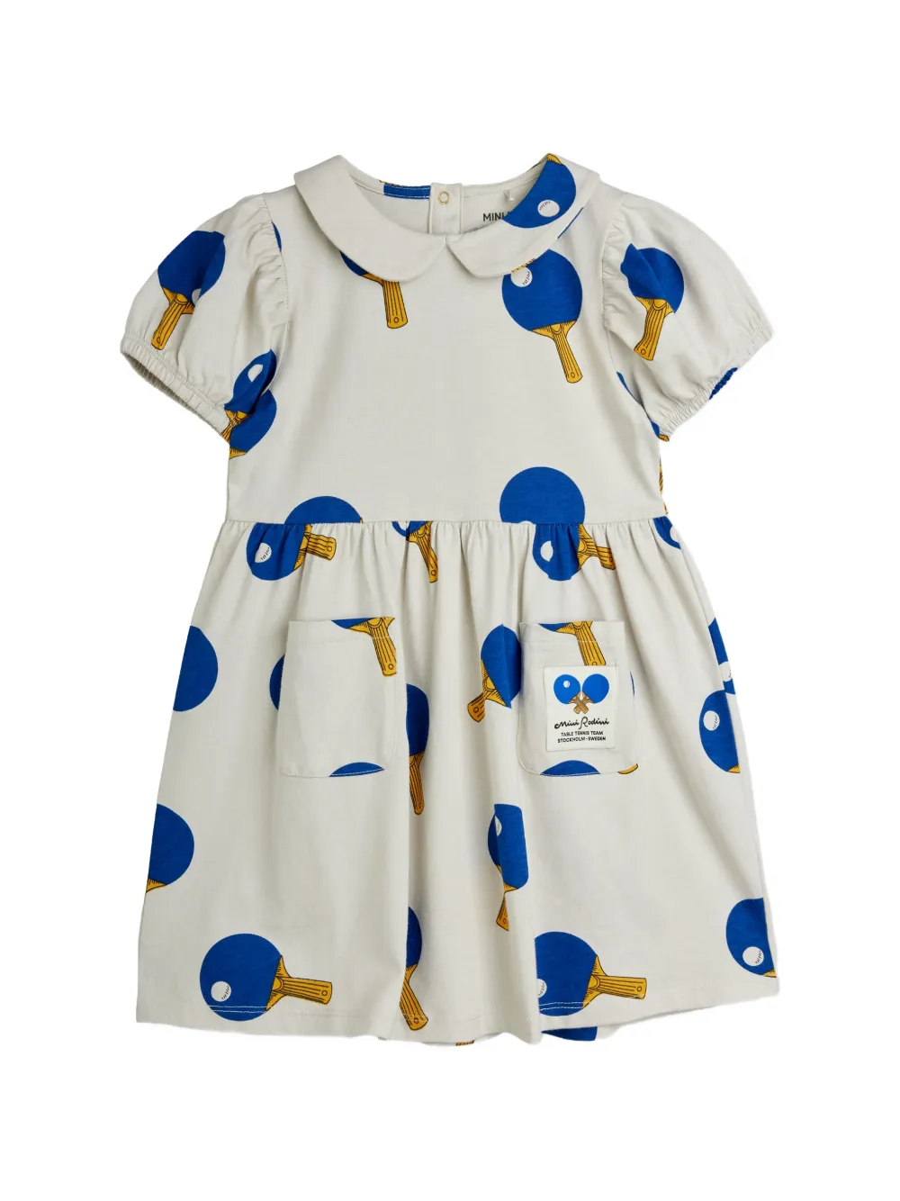 Mini Rodini table tennis-print dress - Grigio