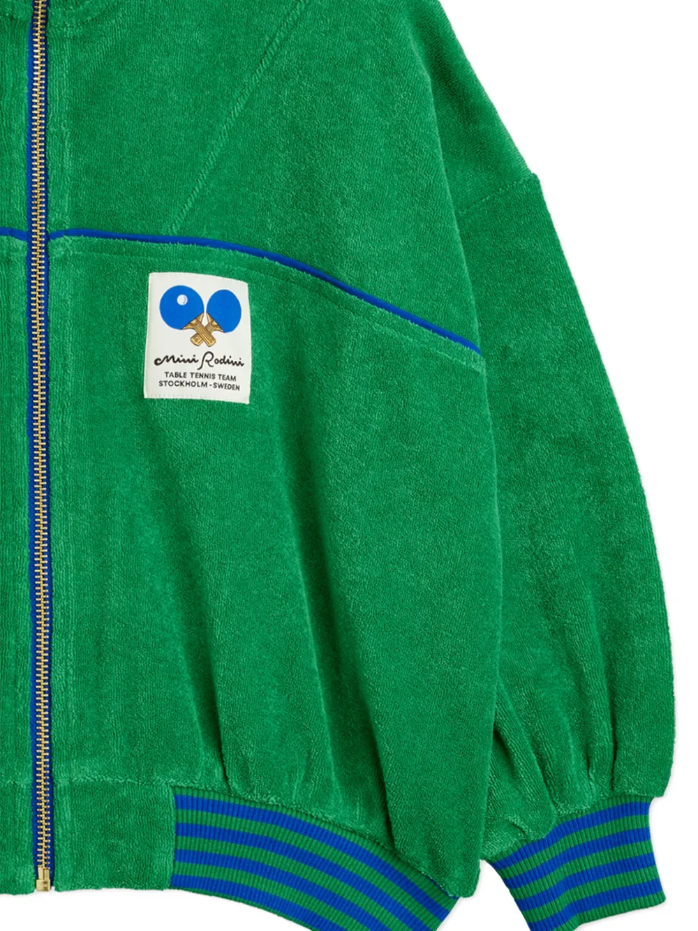  Mini Rodini Pull Zippé à Patch Logo - Vert 