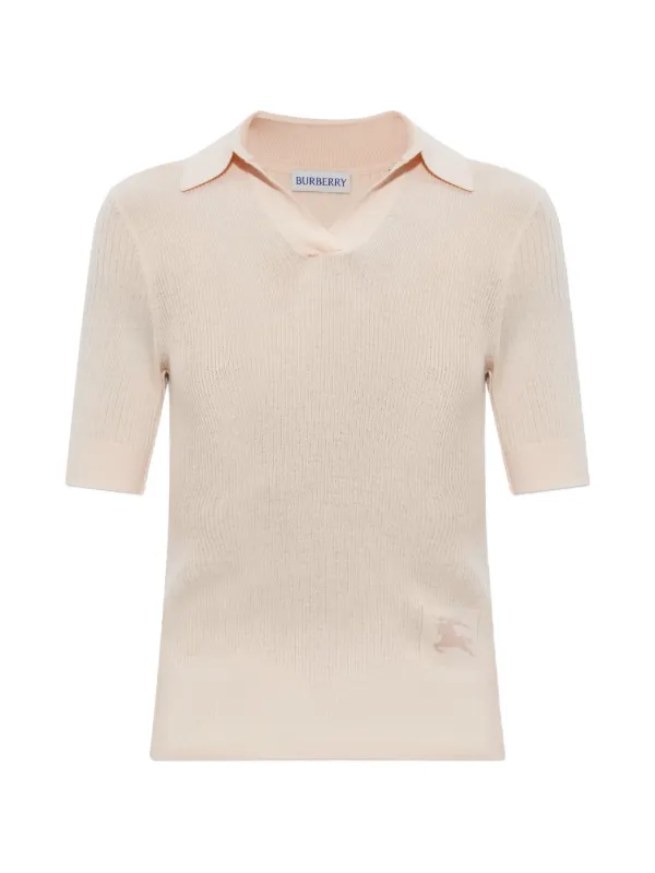 Burberry EKD Cashmere Polo Shirt in Pink